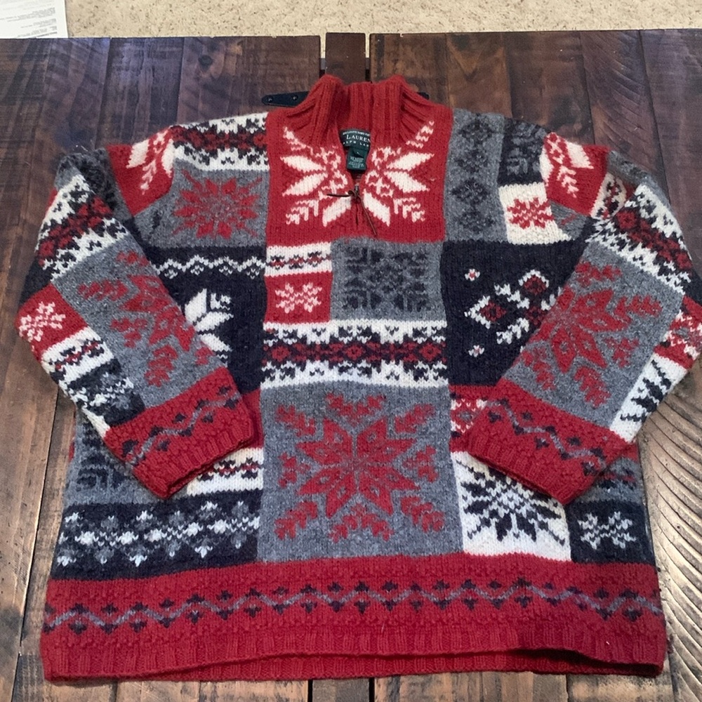 Vintage 100% wool Eddie Bauer ski sweater